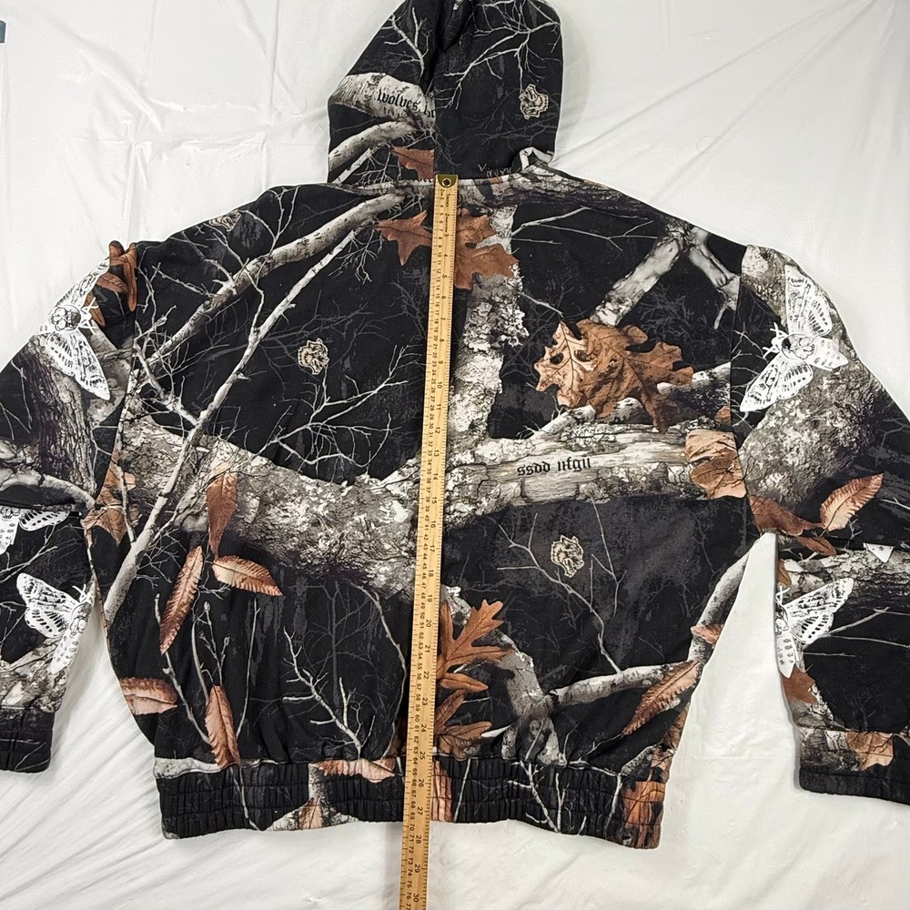 Darc Sport Wolves Forever Moth Camo Zip Hoodie XL Limited Edition 457/1000 Black - Picture 5 of 9